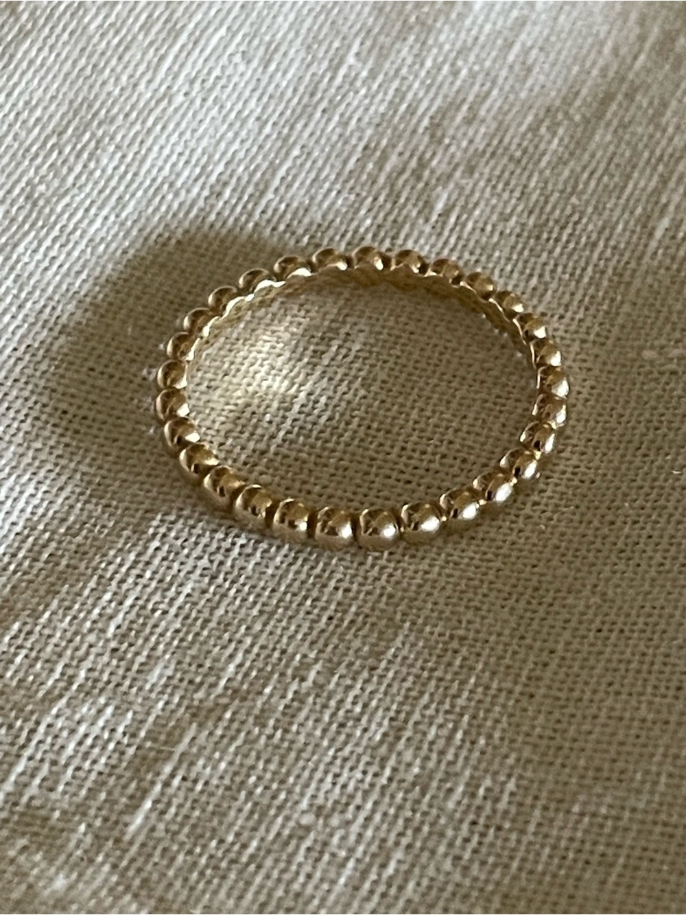Solid 14k Yellow Gold 2mm Beaded Ring, Kassidy